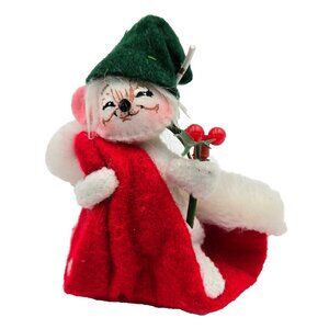 Annalee Christmas Mouse Ornament Santa Stocking Cap Hat 2007 Read